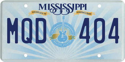 MS license plate MQD404