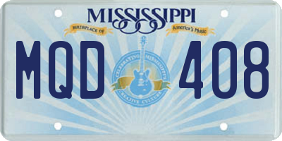 MS license plate MQD408