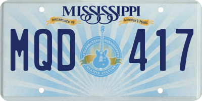 MS license plate MQD417