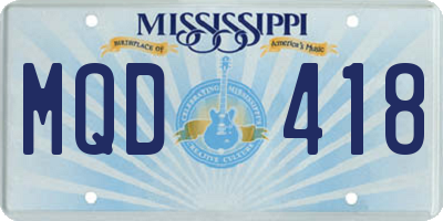 MS license plate MQD418