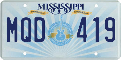 MS license plate MQD419
