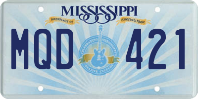 MS license plate MQD421