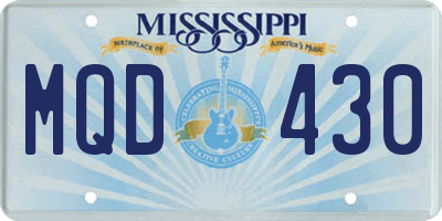 MS license plate MQD430