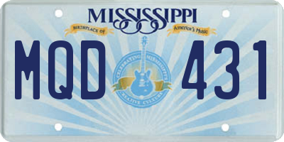 MS license plate MQD431