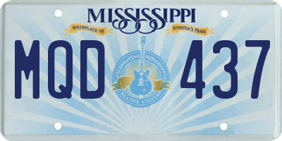 MS license plate MQD437