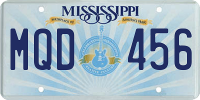 MS license plate MQD456