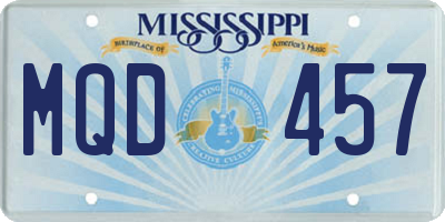 MS license plate MQD457