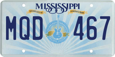 MS license plate MQD467