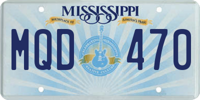 MS license plate MQD470