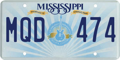 MS license plate MQD474