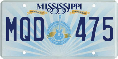 MS license plate MQD475