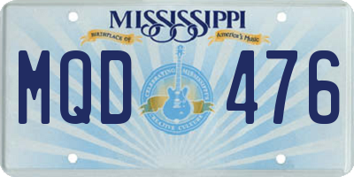MS license plate MQD476
