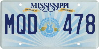 MS license plate MQD478