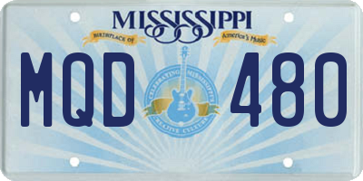 MS license plate MQD480