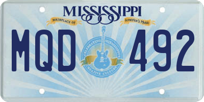 MS license plate MQD492