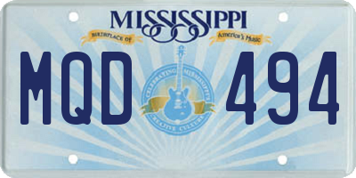 MS license plate MQD494