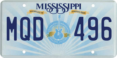 MS license plate MQD496