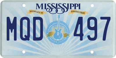 MS license plate MQD497