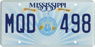 MS license plate MQD498