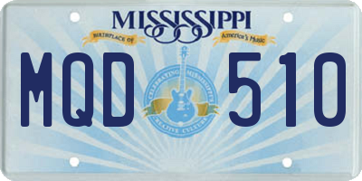 MS license plate MQD510