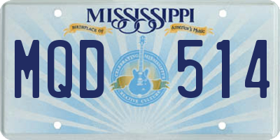 MS license plate MQD514