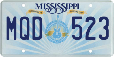 MS license plate MQD523