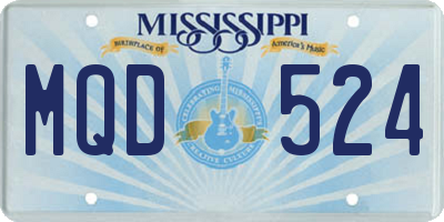 MS license plate MQD524