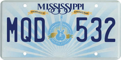 MS license plate MQD532