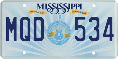 MS license plate MQD534