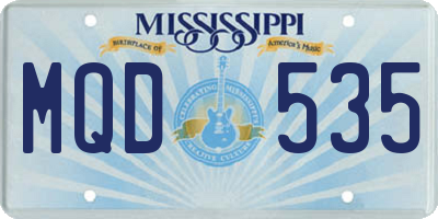 MS license plate MQD535