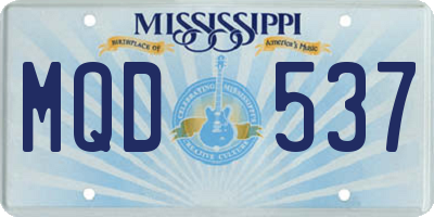 MS license plate MQD537