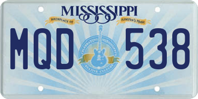MS license plate MQD538