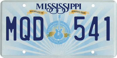 MS license plate MQD541