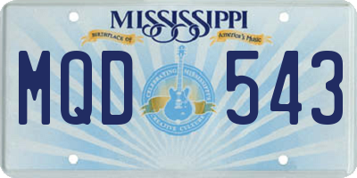 MS license plate MQD543