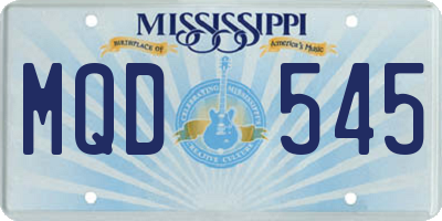 MS license plate MQD545
