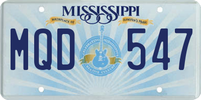 MS license plate MQD547