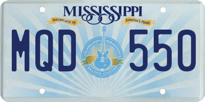 MS license plate MQD550