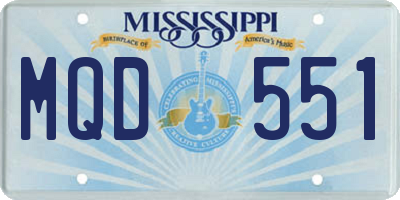 MS license plate MQD551