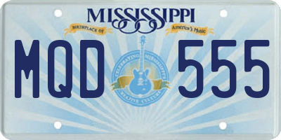 MS license plate MQD555