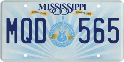 MS license plate MQD565