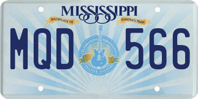 MS license plate MQD566