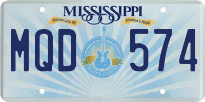 MS license plate MQD574