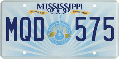 MS license plate MQD575