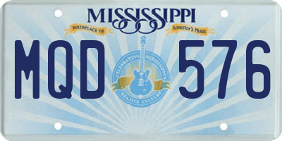 MS license plate MQD576