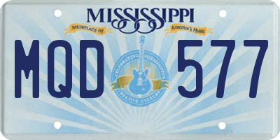 MS license plate MQD577