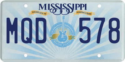 MS license plate MQD578