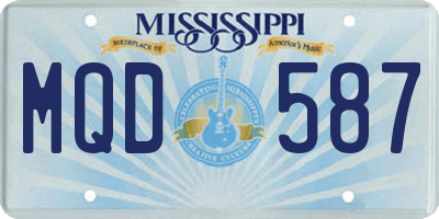 MS license plate MQD587