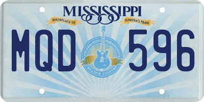 MS license plate MQD596