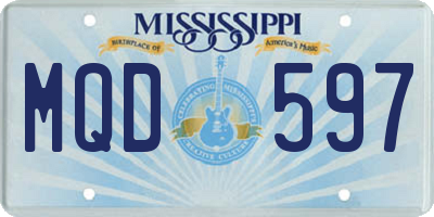 MS license plate MQD597