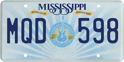 MS license plate MQD598